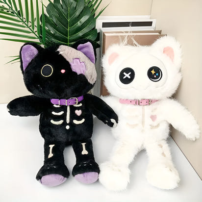 Kawaii Devil Skeleton Cat Plush Toy